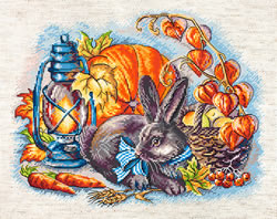 Cross stitch kit Autumn with a rabbit - Leti Stitch