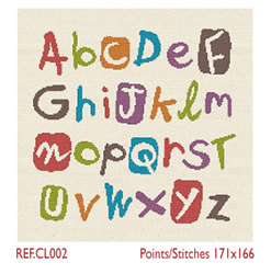 Cross Stitch Chart Multicolour Alphabet - LiliPoints