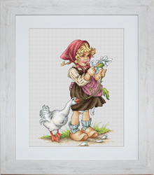 Cross Stitch Kit Girl with Goose - Luca-S