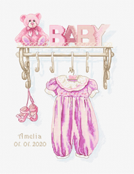 Borduurpakket Baby Girl Birth - Luca-S