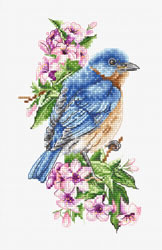 Cross stitch kit Blue Bird on the Branch  - Luca-S