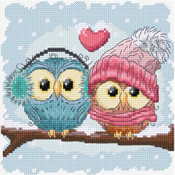 Cross stitch kit Two Cute Owls  - Luca-S