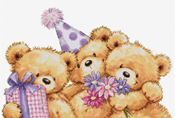 Borduurpakket Three Party Bears - Luca-S