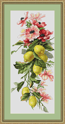 Cross Stitch Kit Flower and Lemon - Luca-S