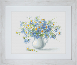 Cross Stitch Kit Cornflowers and Camomiles - Luca-S