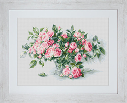 Borduurpakket Bouquet of Pink Roses - Luca-S