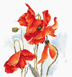 Cross stitch kit The Poppies - Luca-S