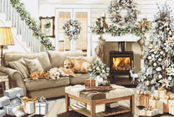 Cross stitch kit Dreaming of a White Christmas - Luca-S