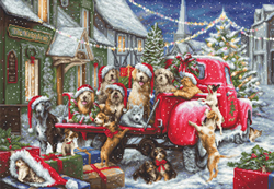 Borduurpakket Puppies Christmas - Luca-S