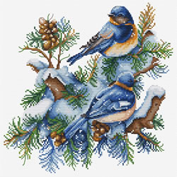Cross stitch kit The Birds - Winter - Luca-S