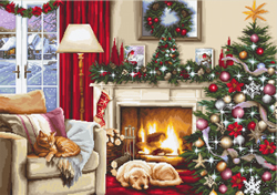 Cross stitch kit Christmas interior - Luca-S