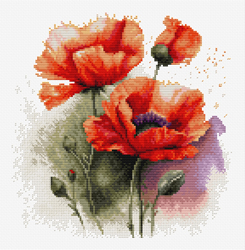 Cross stitch kit The Poppy Flowers - Luca-S