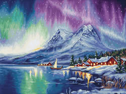 PRE-ORDER Cross stitch kit Northern Lights - Luca-S