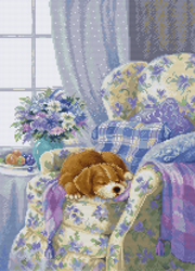 Cross stitch kit Cozy Armchair - Luca-S