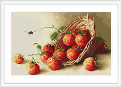 Petit Point stitch kit Basket of strawberries - Luca-S