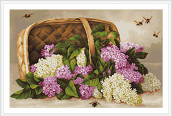 Petit Point stitch kit Basket of lilacs - Luca-S