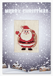 Cross Stitch Kit Postcard Santa - Luca-S