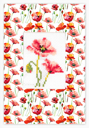Cross stitch kit Postcard Red Poppies - Luca-S