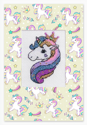 Borduurpakket Postcard Unicorn - Luca-S