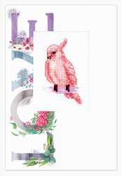 Cross stitch kit Postcard - Bird Love - Luca-S