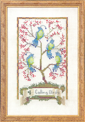 Cross Stitch Chart Four Calling Birds - Mirabilia Designs