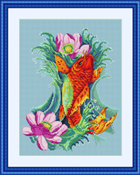 Cross Stitch Kit Golden Koi - Merejka