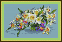 Cross Stitch Kit Daffodils - Merejka