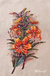 Cross stitch kit Vintage Lilies (Aida) - Merejka