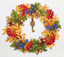 Cross stitch kit Autumn Wreath - Merejka