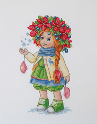 Cross stitch kit Winter Girl - Merejka