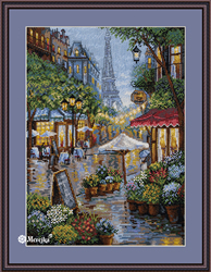 Cross stitch kit Rainy Paris - Merejka