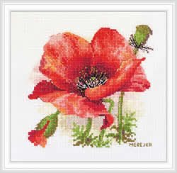 Borduurpakket Red Poppy - Merejka