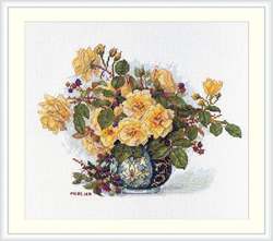 Cross stitch kit Roses and Berries - Merejka