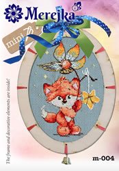 Cross stitch kit Mini kit with wooden Frame - Fox - Merejka