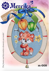 Cross stitch kit Mini kit with wooden Frame - Fox - Merejka