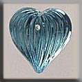 Glass Treasures Medium Fluted Heart-Aqua - Mill Hill