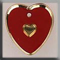 Glass Treasures Medium Engraved Heart-Red-Gold - Mill Hill