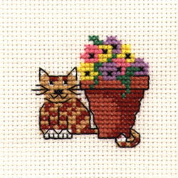 Borduurpakket Flowerpot Cat - Mouseloft