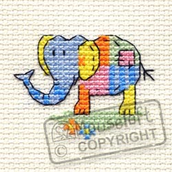 Cross Stitch Kit Patchwork Elephant - Mouseloft
