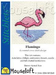 Borduurpakket Flamingo - Mouseloft