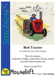 Cross stitch kit Red Tractor - Mouseloft