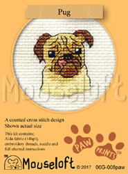Cross stitch kit Pug - Mouseloft