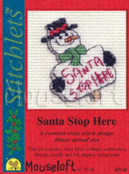 Cross stitch kit Santa Stop Here - Mouseloft