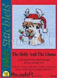 Cross stitch kit The Holly And The Llama - Mouseloft