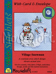 Borduurpakket Village Snowman - Mouseloft