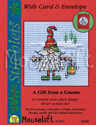 Cross stitch kit A Gift from a Gnome - Mouseloft
