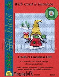 Borduurpakket Gnellie's Christmas Gift - Mouseloft