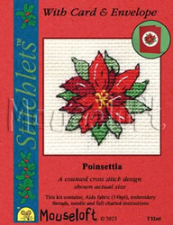 Borduurpakket Poinsettia - Mouseloft