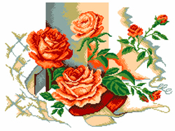 Pre-printed Aida Roses - Matryonin Posad