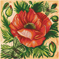 Pre-printed Aida Poppy - Matryonin Posad